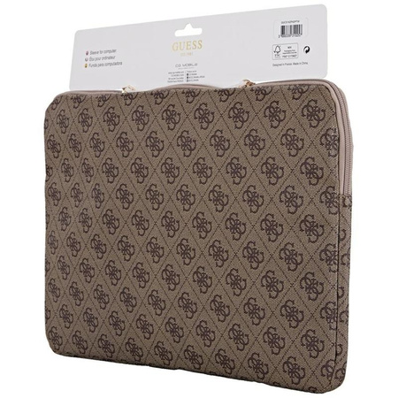 Guess 4G Zipper Pocket Triangle Logo Sleeve - 14" Notebook Case (brown)