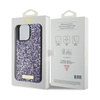 Guess Rhinestone Metal Logo - pouzdro pro iPhone 15 Pro (růžové)