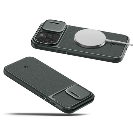 Spigen Optik Armor MagSafe - Coque pour iPhone 15 Pro (Abyss Green)