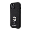 Karl Lagerfeld Fixed Glitter Iconic Logo Metal Pin - iPhone 15 / 14 / 13 Case (black)