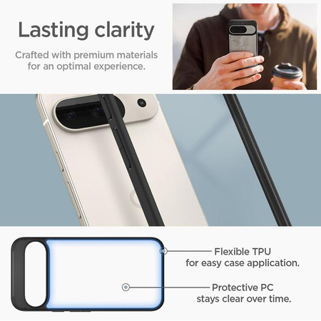 Spigen Ultra Hybrid - Étui pour Google Pixel 9 / 9 Pro (Noir mat)
