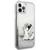 Karl Lagerfeld Liquid Glitter Choupette Fun - iPhone 12 / iPhone 12 Pro tok (ezüst)