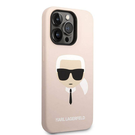 Karl Lagerfeld KLHMP14XSLKHLP iPhone 14 Pro Max 6,7" hardcase jasnoróżowy/light pink Silicone Karl`s Head Magsafe