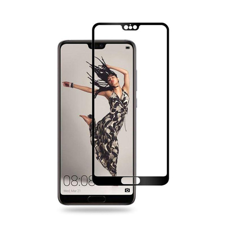 Crong Edge Glass 4D Full Glue - Verre trempé plein écran pour Huawei P20