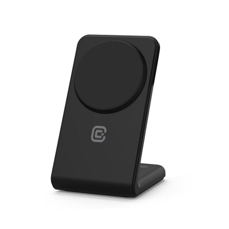 Crong MagSpot Stand - bezdrátová nabíječka 2 v 1 s MagSafe pro iPhone a AirPods (černá)