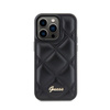 Guess Quilted Metal Logo - Case for iPhone 15 Pro (Black)