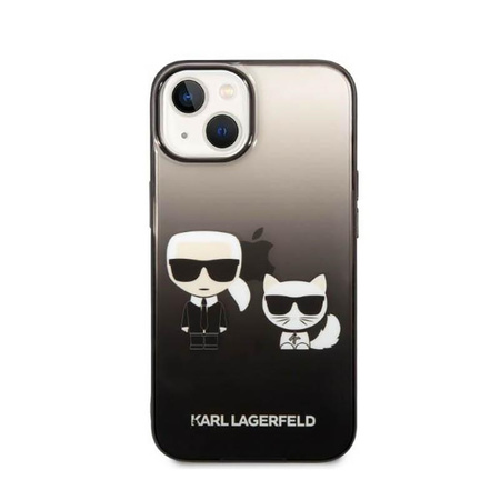 Karl Lagerfeld Gradient Ikonik Karl & Choupette - Case for iPhone 14 Plus (Black)