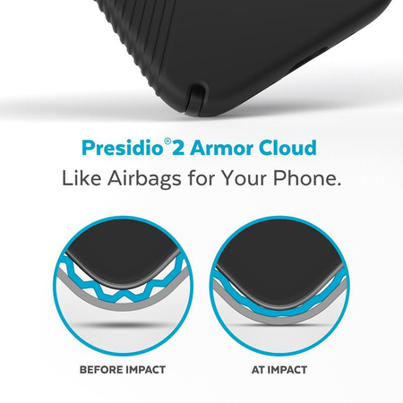 Speck Presidio2 Grip - Csúszásgátló tok iPhone 14 Pro készülékhez (fekete / fekete / fehér)