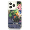 Guess Liquid Glitter Flower - iPhone 13 Pro tok (kék)