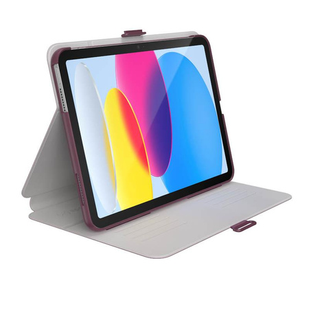 Speck Balance Folio - Étui pour iPad 10.9" (2022) avec MICROBAN avec aimant et support (Plumberry/Pourpre écrasé/Rose)