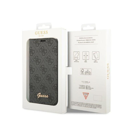 Guess 4G Metall Kamera Outline Booktype Case - iPhone 14 Plus Case (schwarz)