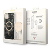 Guess Bundle Pack MagSafe IML Marble - MagSafe iPhone 14 case + charger set (black/gold)