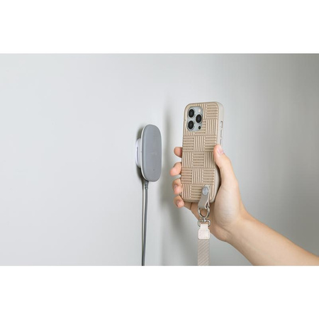 Moshi Altra - Pouzdro s odnímatelnou šňůrkou na iPhone 13 Pro Max (antibakteriální NanoShield™) (béžová Sahara)