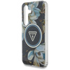 Guess Glitter Flowers Triangle Buttons MagSafe - Case for Samsung Galaxy S25 (black)