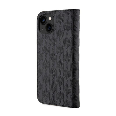 Karl Lagerfeld Saffiano Monogram - Coque iPhone 14 (Noir)
