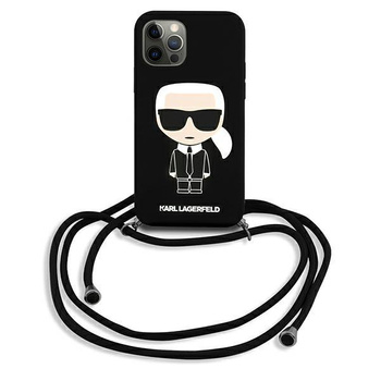 Karl Lagerfeld Fullbody Silikon Iconic Cord - iPhone 12 / 12 Pro Tasche (Schwarz)