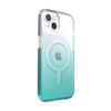 Speck Presidio Perfect-Clear + Ombre + MagSafe - iPhone 13 Hülle mit MICROBAN-Beschichtung (Clear/Fantasy Teal Fade)