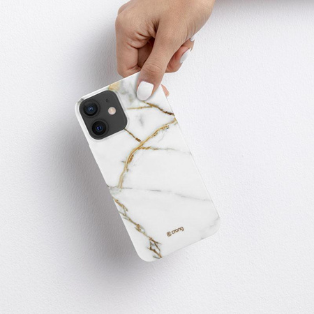 Crong Marble Case - Coque pour iPhone 12 Mini (blanc)