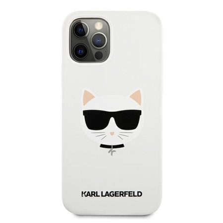Karl Lagerfeld Choupette Head Silicone - pouzdro pro iPhone 12 / iPhone 12 Pro (bílé)