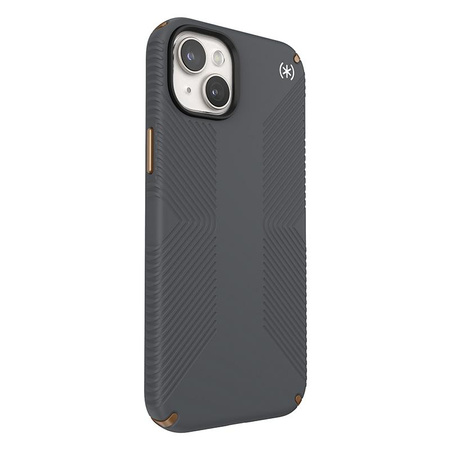 Speck Presidio2 Grip Magsafe - Coque iPhone 15 Plus / iPhone 14 Plus (Gris anthracite / Bronze froid / Blanc)