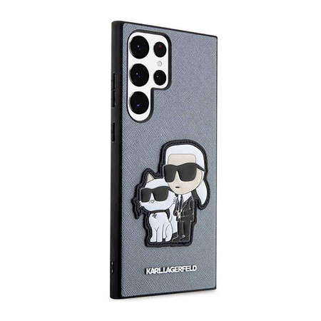 Karl Lagerfeld NFT Saffiano Karl & Choupette - Étui Samsung Galaxy S23 Ultra (gris)