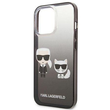 Karl Lagerfeld Gradient Ikonik Karl & Choupette - pouzdro pro iPhone 13 Pro (černé)