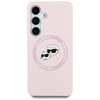 Karl Lagerfeld Silicone Double Heads And Circle MagSafe - Case for Samsung Galaxy S25 (Pink)