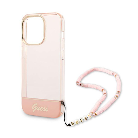 Guess Translucent Pearl Strap - iPhone 14 Pro Max Case (pink)