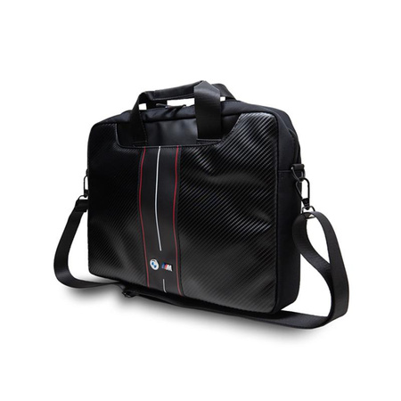BMW Carbon Red Stripes - 16" Notebooktasche (schwarz)