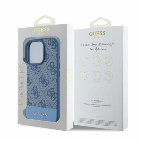 Guess 4G Bottom Stripe - iPhone 16 Pro Max Tasche (blau)