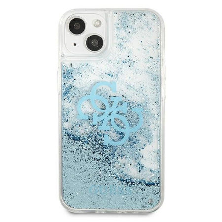 Guess Liquid Glitter 4G Big Logo - iPhone 13 mini case (blue)