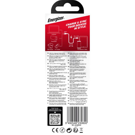 Energizer Classic - USB-A auf Micro USB Verbindungskabel 1.2m (Schwarz)