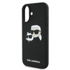 Karl Lagerfeld Silicone Double Heads Print MagSafe - Coque pour iPhone 16 Plus (noir)