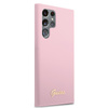 Guess Silicone Script Metal Logo - Etui Samsung Galaxy S22 Ultra (lavande)