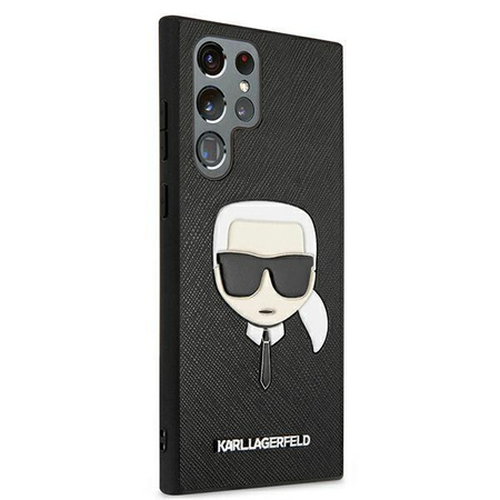 Karl Lagerfeld Saffiano Ikonik Karl`s Head - Etui Samsung Galaxy S22 Ultra (czarny)