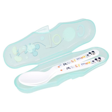 Mickey Mouse - Cuillère d'alimentation 2 pièces + étui (Cool)