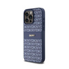 DKNY Leather Mono Stripe & Metal Logo - Coque pour iPhone 15 Pro Max (bleu)