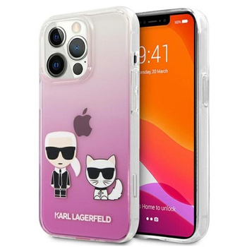 Karl Lagerfeld Ikonik & Choupette - pouzdro pro iPhone 13 Pro Max (růžové)