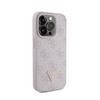Guess Leather 4G Triangle Strass - iPhone 15 Pro Case (pink)