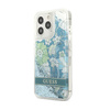 Guess Liquid Glitter Flower – Cover for iPhone 13 Pro (Blue/green)
