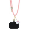 Hello Kitty Patch & Kitty Head Charm - univerzální řemínek na telefon / šňůrka na krk (růžová)