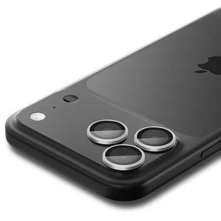 Spigen Optik Pro GLAS.TR EZ Fit Camera Protector 2-Pack - Pellicola protettiva in vetro per iPhone 16 Pro / 16 Pro Max / 17 Pro / 17 Pro Max (2 pezzi) (Argento)