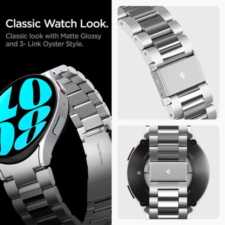 Spigen Modern Fit Band - Bracelet pour Samsung Galaxy Watch 6 44 mm (Argent)