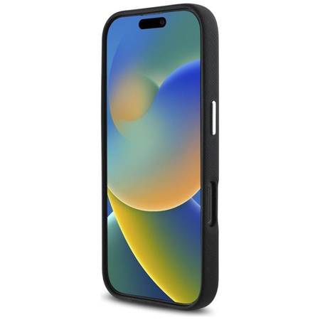 Karl Lagerfeld Saffiano Full Wrapped Elongated Metal Logo MagSafe - Case for iPhone 16 Pro Max (black)