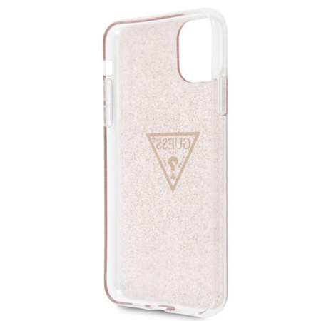Pouzdro Guess Solid Glitter Triangle - iPhone 11 Pro Max (růžové)
