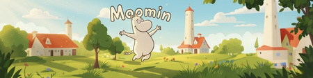 Moomins - Magnetic notebook / shopping list for the fridge + pencil (10 x 21 cm)