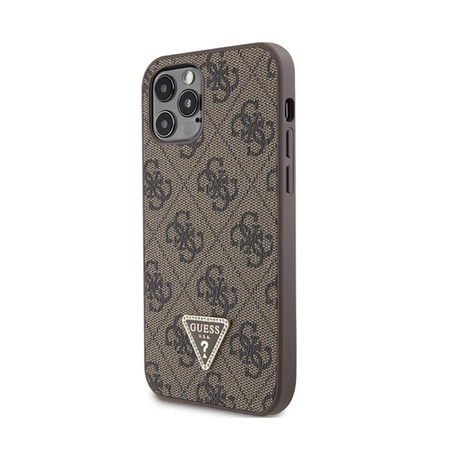 Guess Crossbody 4G Metal Logo - pouzdro pro iPhone 12 / iPhone 12 Pro (hnědé)