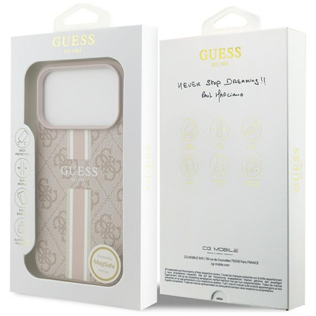 Guess 4G Printed Stripes MagSafe - Case iPhone 17 Pro (pink)