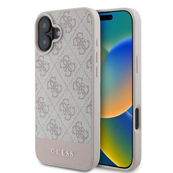 Guess 4G Bottom Stripe - Case for iPhone 16 Plus (pink)