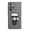 Karl Lagerfeld Saffiano Ikonik Patch - Étui Samsung Galaxy S22 Ultra (argent)
